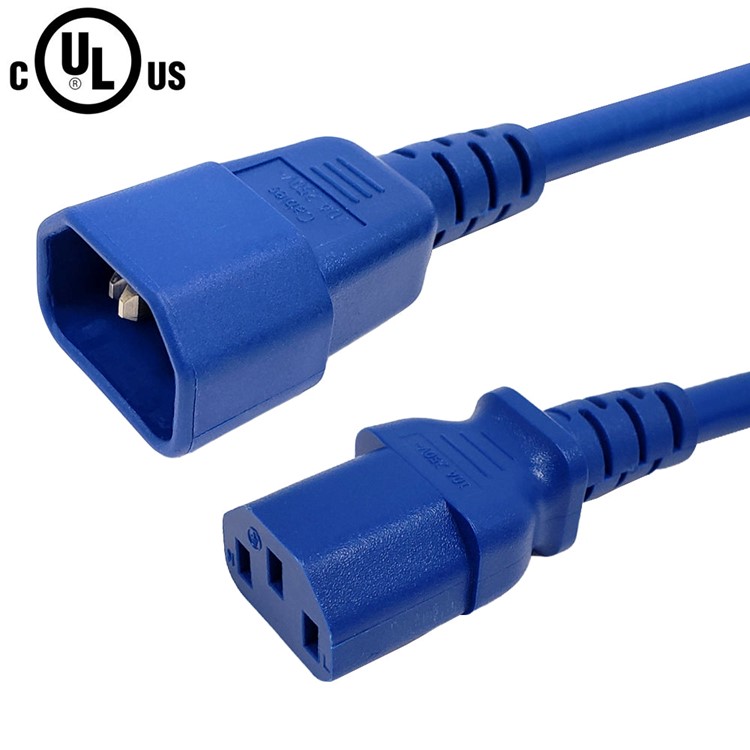 Cordon d'alimentation IEC C13 vers IEC C14 - SJT - 14AWG (15A 250V)