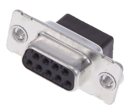 DB9 FEMALE W/4-40 THREADED HEX NUT CRIMP CONNECTOR