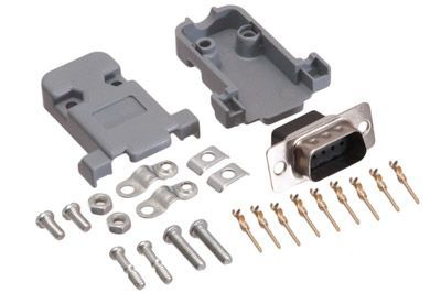DB9 Male Crimp Connector Kit - Plastic 