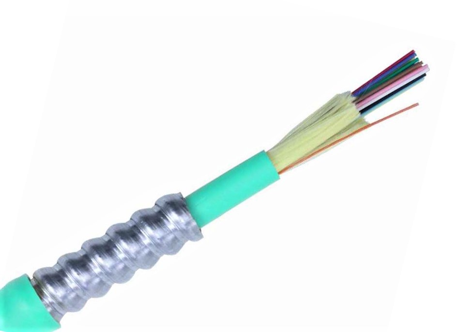 12-Fibres OM4 câble armé Interlock, structure serrée riser