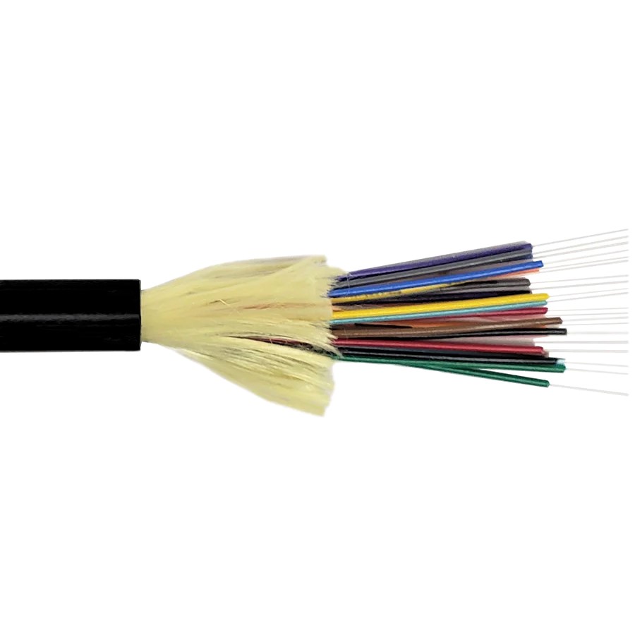 12-Fiber OM4 Multimode Fiber Optic Cable, Indoor/Outdoor, Tight Buffer OFNR