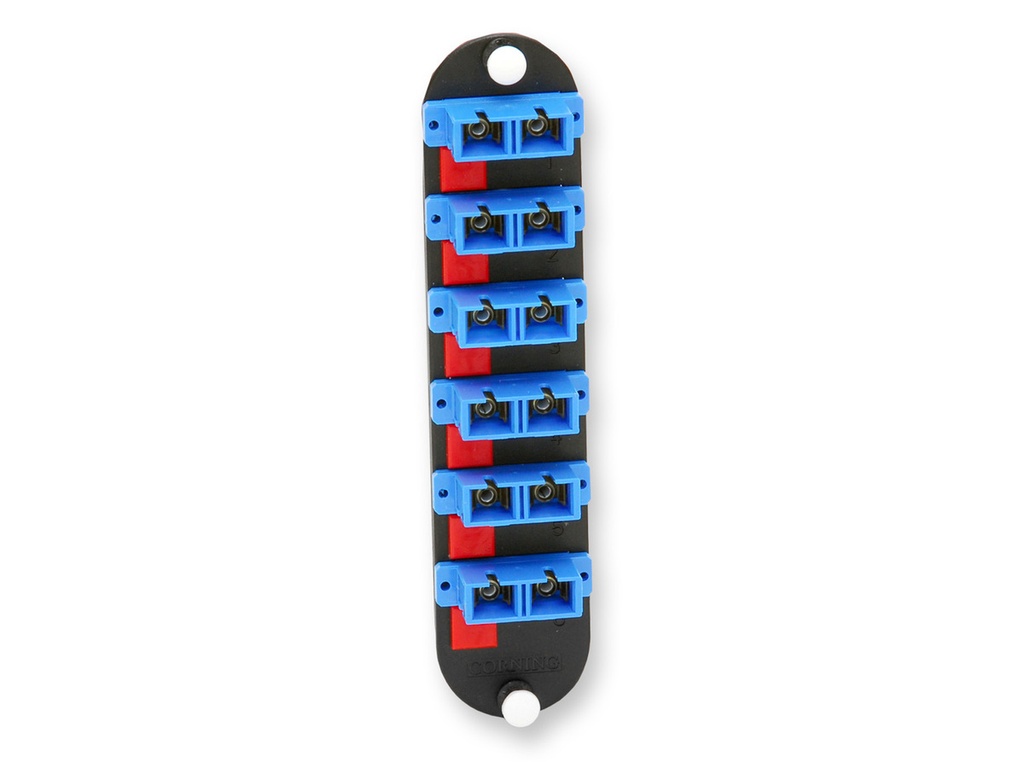 CCH Panel, SC adapters, 6 Duplex, UPC, 12 fiber, Single-mode (OS2)