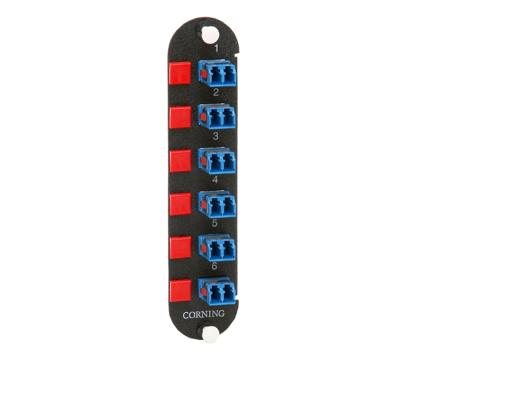 CCH Panel, LC Adapters, 6 Duplex, UPC, 12 F, Single-Mode (OS2)