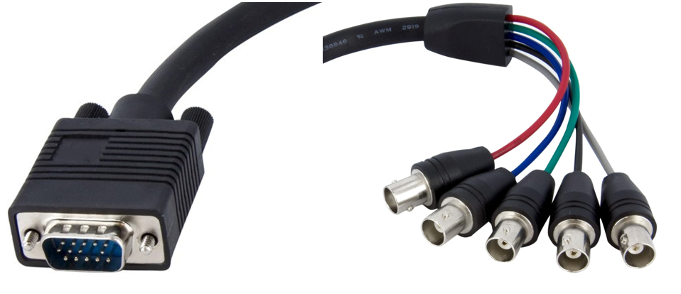 HD15 Mâle vers 5 BNC Femelle 6FT SANS FERRITE