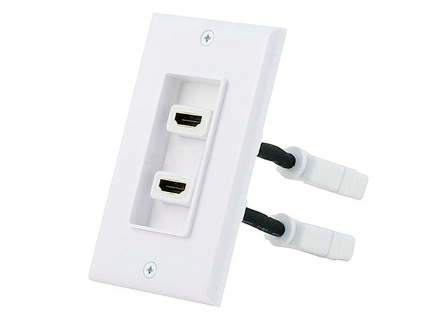 HDMI Wall Plate with Two 4" Built-in Cables