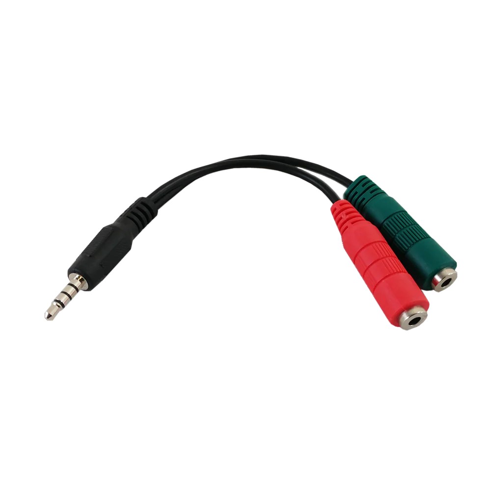 Adaptateur 3,5 mm 4C mâle vers 2x 3,5 mm femelle (casque/micro) - 6 pouces