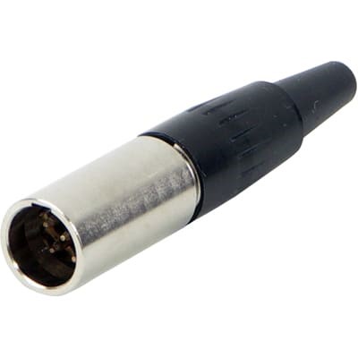 Mini XLR 3 Pole Male XLR Connector, 3 Contacts, Plug, Cable Mount, Tin Plated Contacts, Metal Body