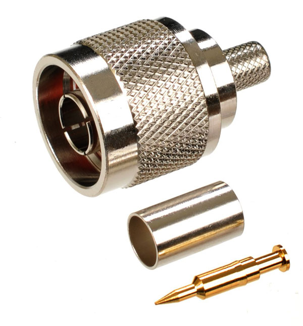 N-Type Male Crimp Connector for RG8 (LLR-400) 50 Ohm