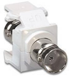BNC Feedthrough QuickPort Connector, Nickel-Plated, 50 Ohm, White Housing