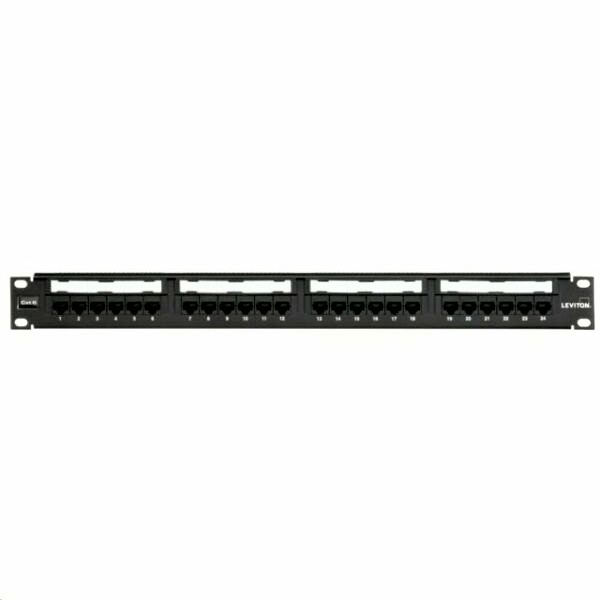 Cat6 Flat Universal Patch Panel, 24-Port, 1RU, Black