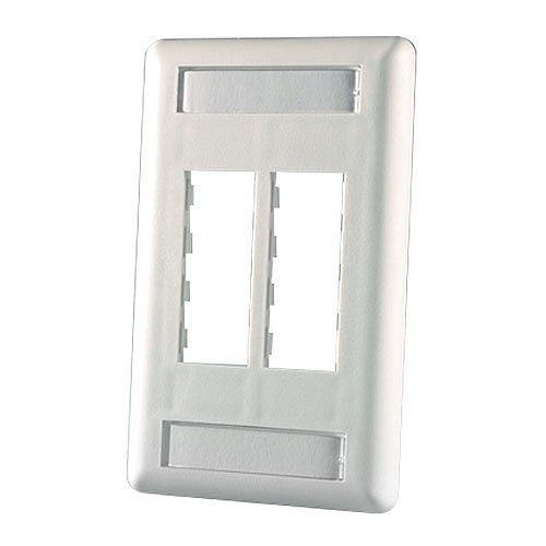 ORTRONICS 40300546, 4 PORT Tracjack Faceplate, Four-Port (Single Gang), Plastic, Fog White