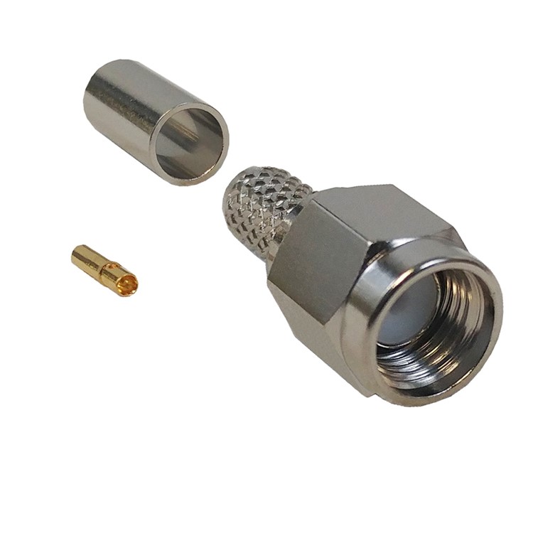 Connecteur à sertir mâle à polarité inversée SMA pour RG58 (LLR-195) 50 Ohm