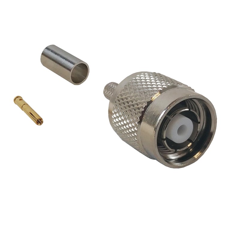 TNC Reverse Polarity Male Crimp Connector for RG58 (LLR-195) 50 Ohm