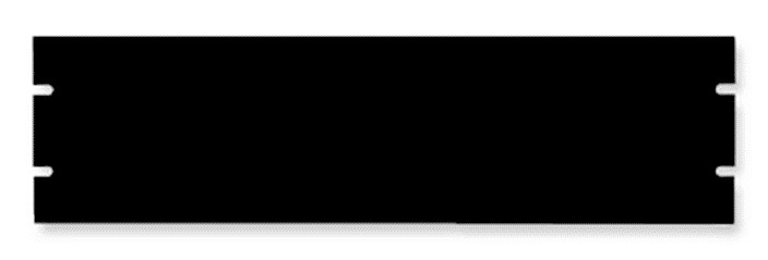 19", 2U, Blank Spacer Panel, Steel, Black