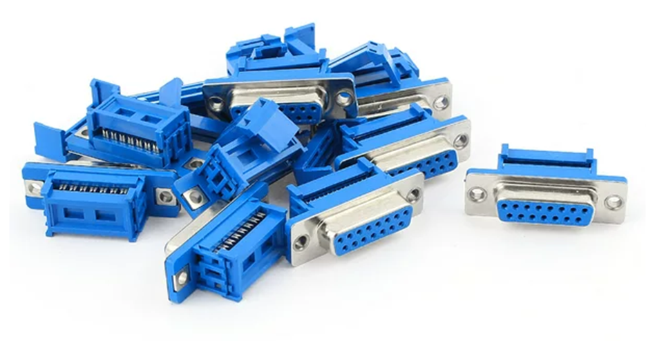 IDC DB15 Female Connector Metal Shell for Flat Ribbon Cable THIN FLANGE