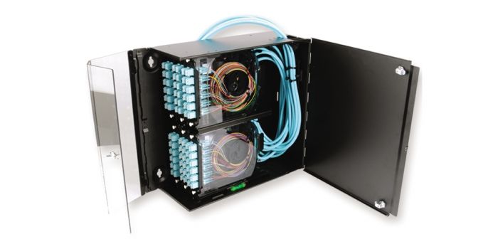 Wall Mount Enclosure Holds 6 CCH Modules Up to 144 Fibers, Unloaded