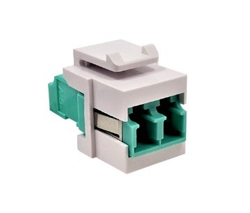 LC/LC Keystone Wall Plate Insert - Multimode OM3/4 Duplex