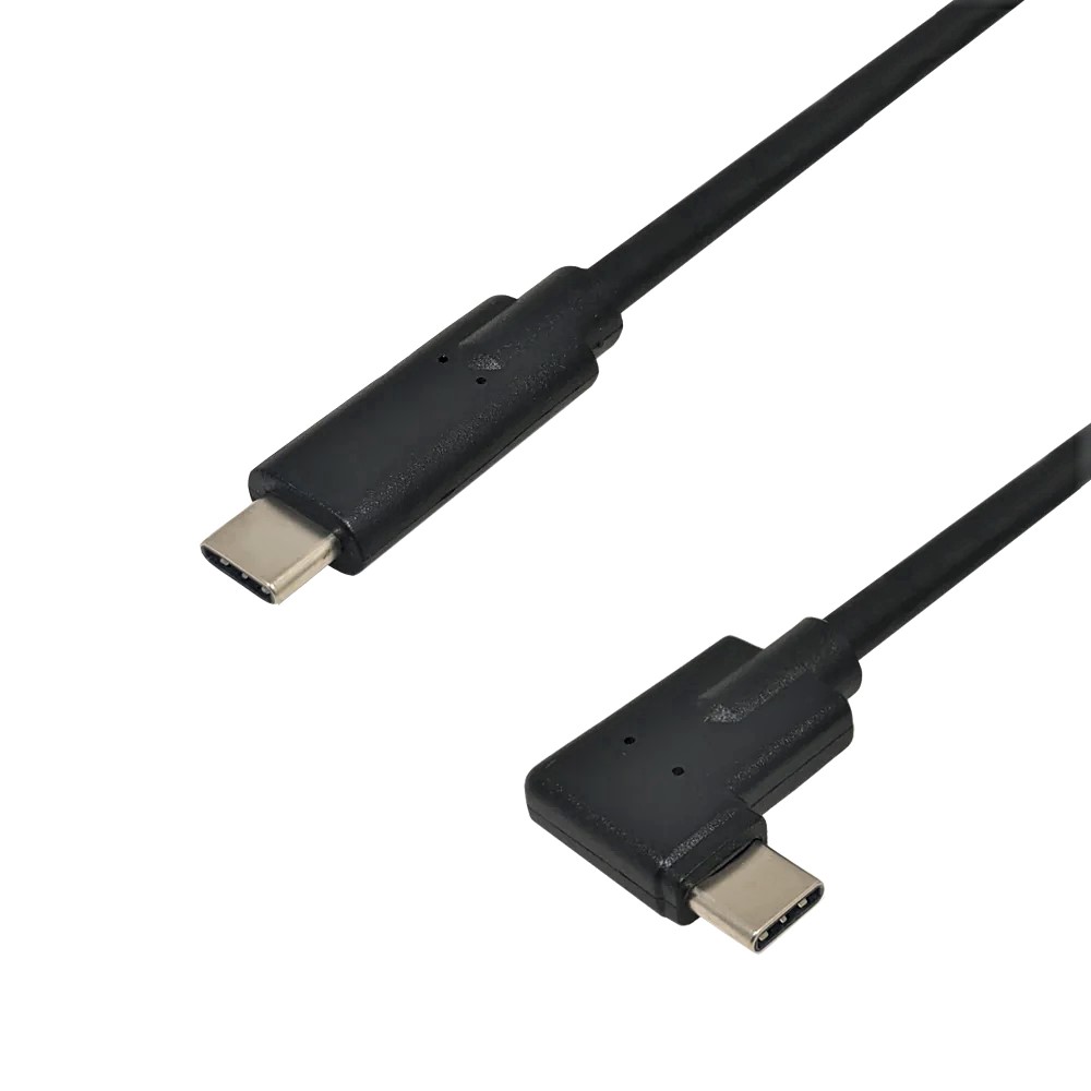 USB3.1 Type-C Straight Male to Type-C Right/Left Angle Male Cable