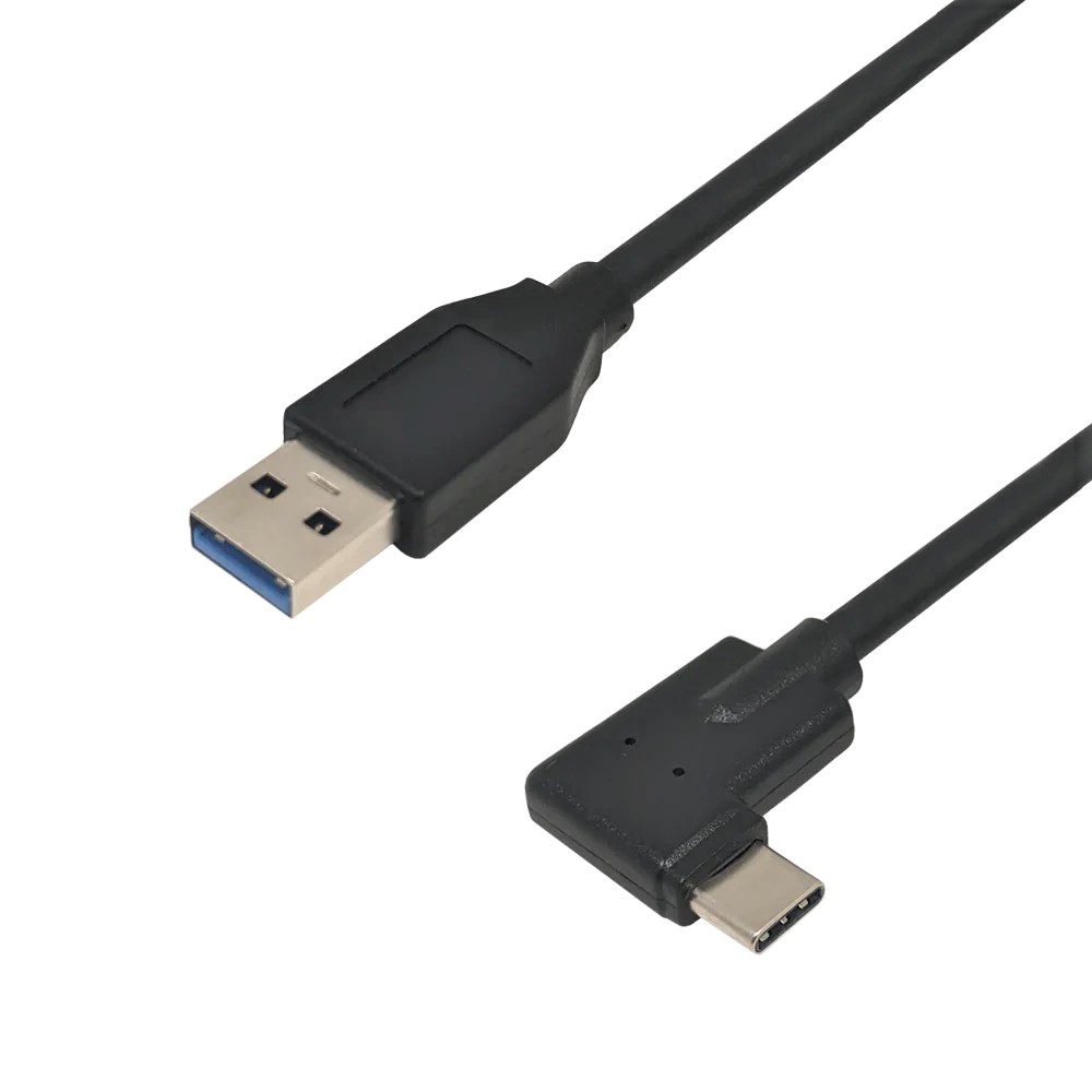 USB 3.1 Type-C Right/Left Angle Male Cable to A Straight Male