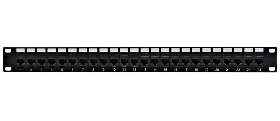 CAT6 Patch Panel,  Pass-Through - 19" Rackmount