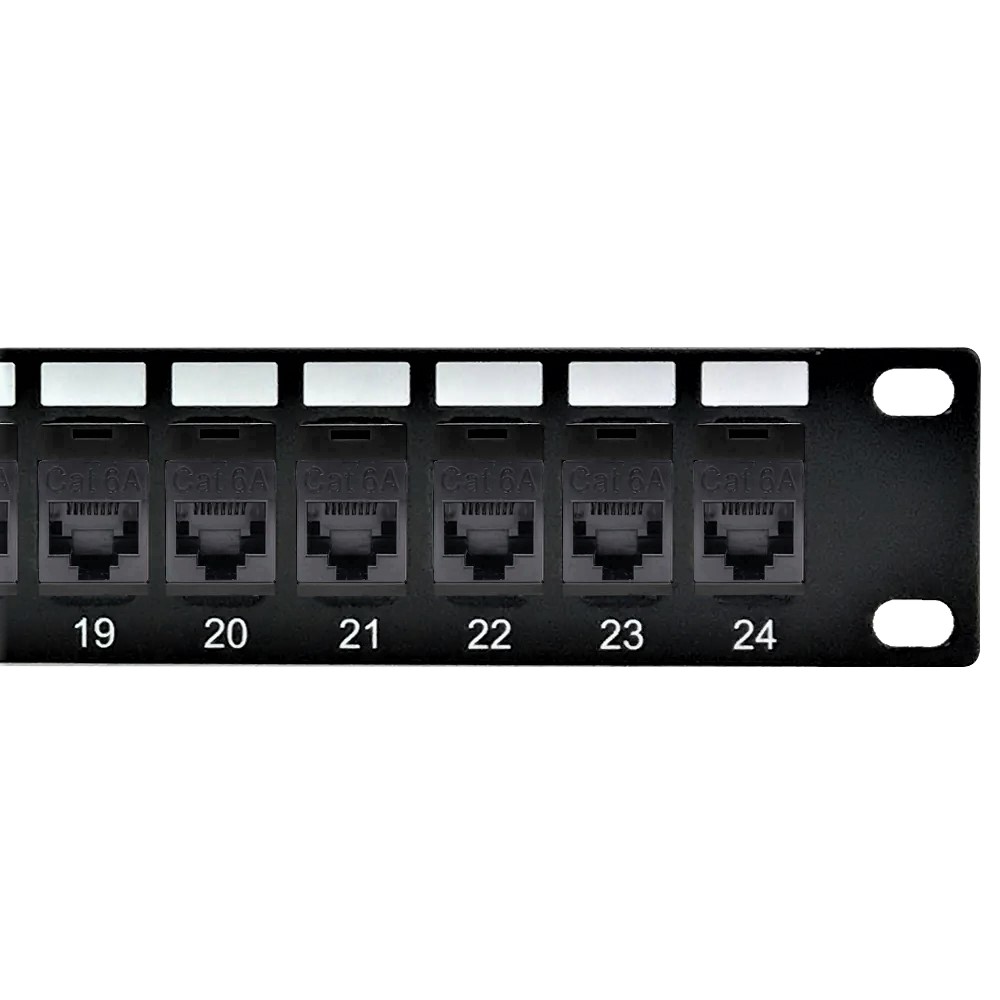 CAT6A Pass-Through Patch Panel, 19" Rackmount