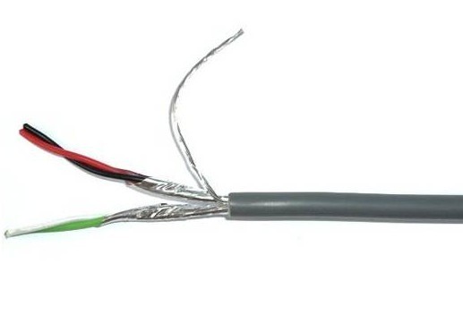 2 paires blindées individuellement 18AWG 16 brins FT4 gris - 1000'