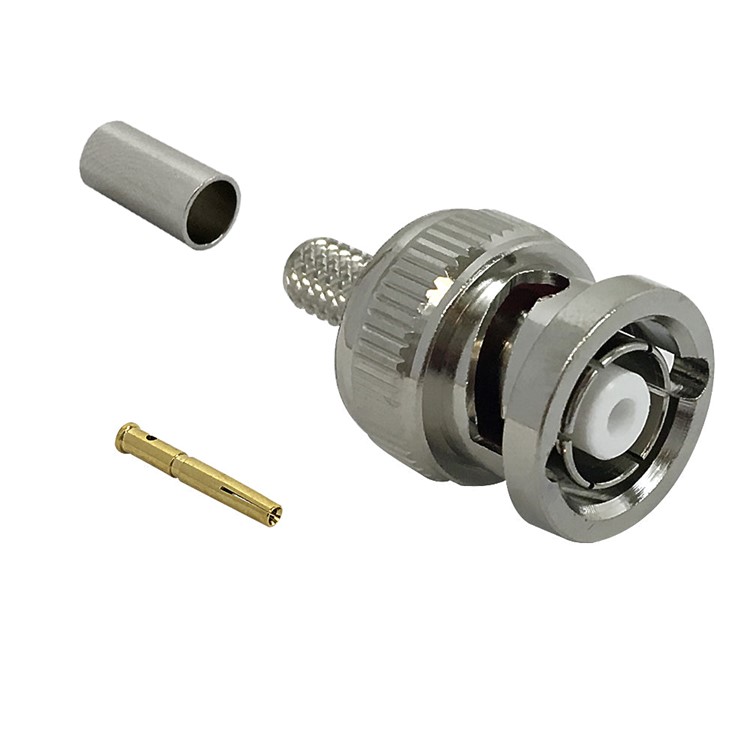BNC Reverse Polarity Male Crimp Connector for RG58 (LLR-195) 50 Ohm