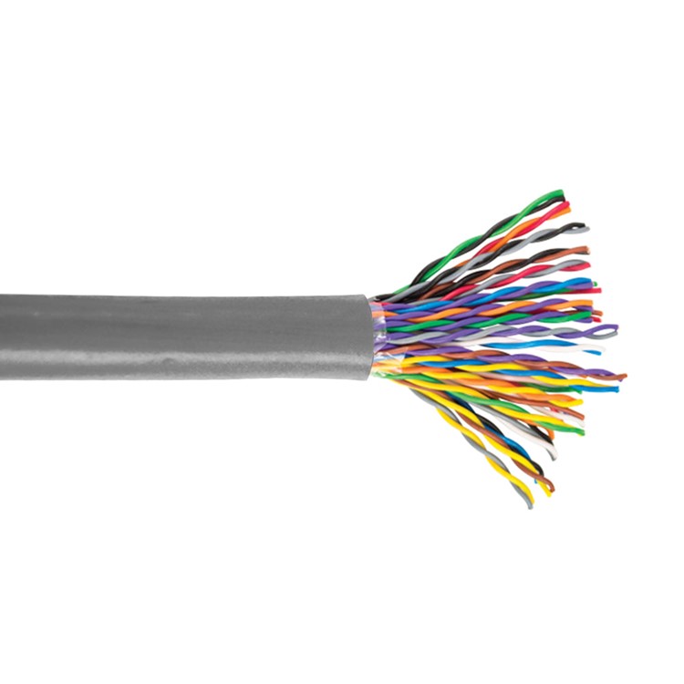25 Pair CAT5E Solid UTP FT4/CMR Bulk Cable - Grey