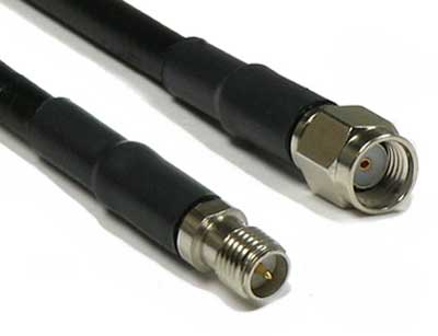SMA mâle inversé vers SMA femelle inversé,  Câbles d'antenne LLR-195  - 50 Ohms  