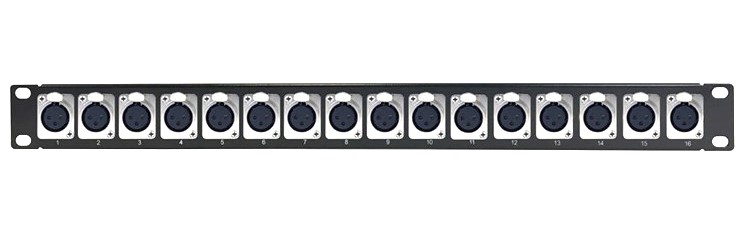 XLR  Patch Panel, 16 & 32 Port Female, 19 inch rackmount 1U & 2U