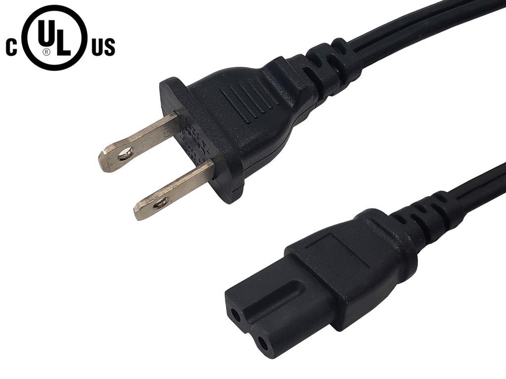 Polarized Notebook/Laptop AC Power Cord NEMA 1-15P to IEC C7