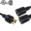 NEMA L6-30P vers 2x NEMA L6-20R - SJT Câble d'alimentation 2 pieds