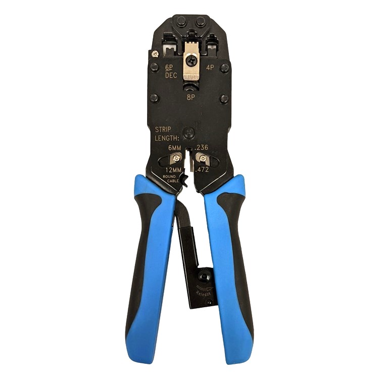 Crimp Tool for Modular Plugs - RJ45, RJ12, RJ11, RJ9 & DEC Plugs - Strip and Cut