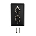 XLR 3 Position 2 Port Wall Plate Kit - Stainless Steel - Black