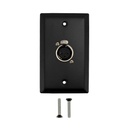 XLR 3 Position 1 Port Wall Plate Kit - Stainless Steel - Black