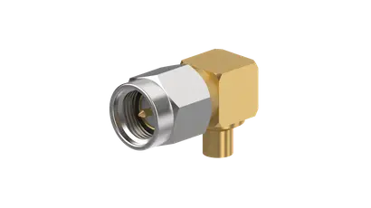 HUBER+SUHNER  16_SMA-50-2-53/119_NE  SMA Connector Plug, Male Pin 50 Ohms Free Hanging (In-Line), Right Angle Solder