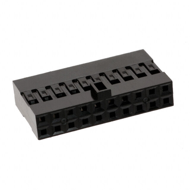 69176-020LF, 20 Position Rectangular Housing Connector Receptacle Black 0.100" (2.54mm)