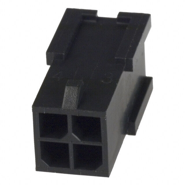 794616-4, 4 Position Rectangular Housing Connector Plug Black 0.118" (3.00mm), TE Connectivity AMP Connectors