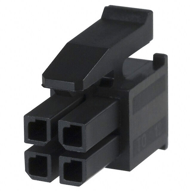 794617-4, 4 Position Rectangular Housing Connector Receptacle Black 0.118" (3.00mm), TE Connectivity AMP Connectors