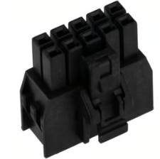 105308-1210, 10 Position Rectangular Housing Connector Receptacle Black 0.098" (2.50mm), MOLEX