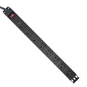 8 Outlet Metal - Black - with  Surge Protector 2100J  and  45 Degree Angle Plug 