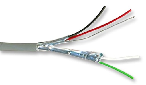 [ZBE-8723] BELDEN 2PR 22/7 IND FOIL SHLD, Shielded Twisted Pair Cable Tape Polypropylene 4Conductors 22AWG 3.76mm 300VAC Chrome