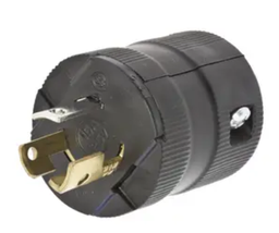 [ZHU-L515P] Hubbell Twist-Lock®,  L5-15P Male Plug, 15A 125V, 2-Pole 3-Wire Grounding, Screw Terminal, Black