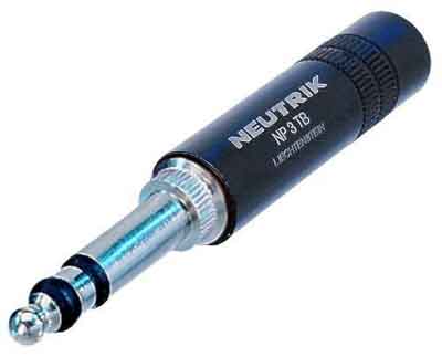 [ZNK-NP3TB-B] 1/4" MIL. PLUG, STEREO, BLACK