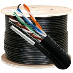 [UTP-431CBG6XM/1000] CAT6 EXTÉRIEUR, UV, AVEC "MESSENGER" - UTP Solid 23AWG 1000pds