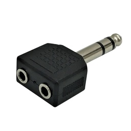 [SPMS-MPFX2-AD] Adaptateur audio stéréo Y,  prise 1/4" mâle à 2 x 3.5mm femelle