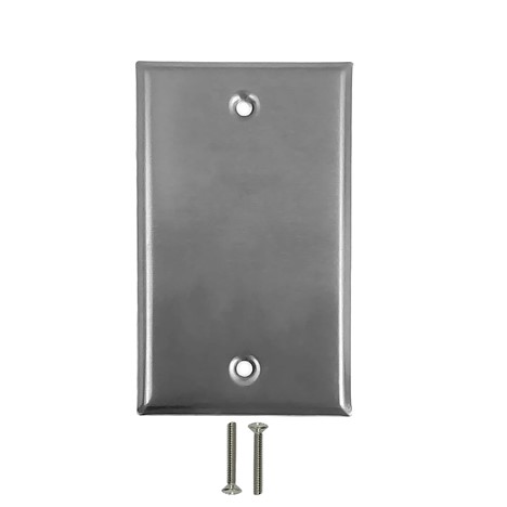 [WPBLK] Single Gang, Blank Stainless Steel Wall plate