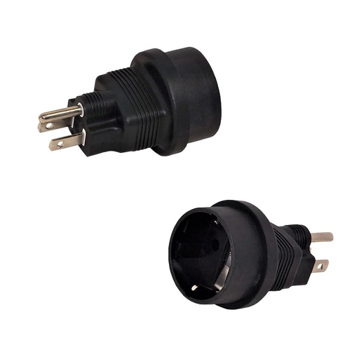 [PCA-EUF/515P-A] Adaptateur CA, Schucko (Euro) Femelle à 5-15P