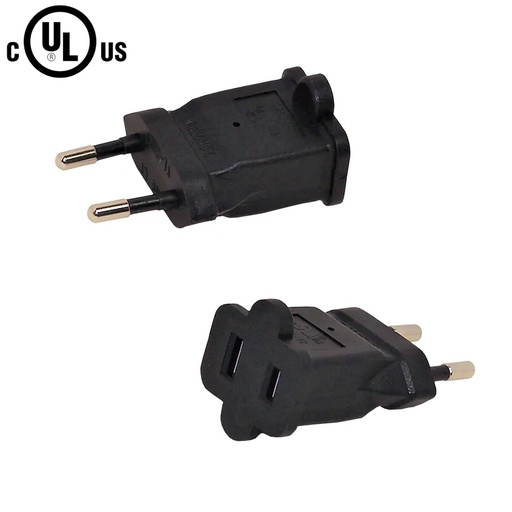 [PCA-EU/115R-A] SCHUCKO CEE 7/7 (Euro) Male to NEMA 1-15R