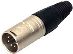 [XLR5M] Connecteur mâle XLR 5 broches avec boîtier en nickel et contacts en argent